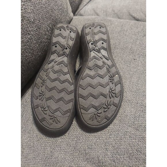 Okabashi Marina Thong Flip Flops Womens Size M Rubber Black Summer U.S.A Made - Picture 5 of 6
